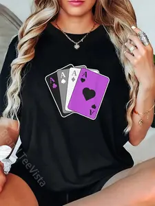 100% Cotton Asexual Pride Shirt Ace Playing Card LGBTQ Pride Stuff Flag T-Shirt