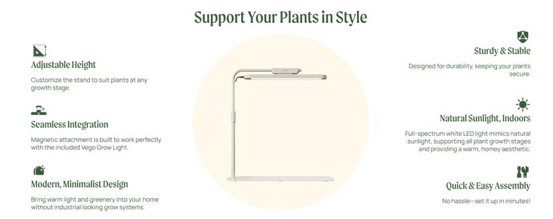 Vego Garden Grow Lights Stand for Indoor Plants Full-Spectrum LED Light with 5 Modes & Adjustable Height 14.9" to 22.5" for Seedlings Fruit Herbs Greens & Microgreens Heavy Duty Greenhouse Modern Design Vego Garden Grow Lights Stand for Indoor Plants Full-Spectrum LED Light with 5 Modes & Adjustable Height 14.9" to 22.5" for Seedlings Fruit Herbs Greens & Microgreens Heavy Duty Greenhouse Modern Design