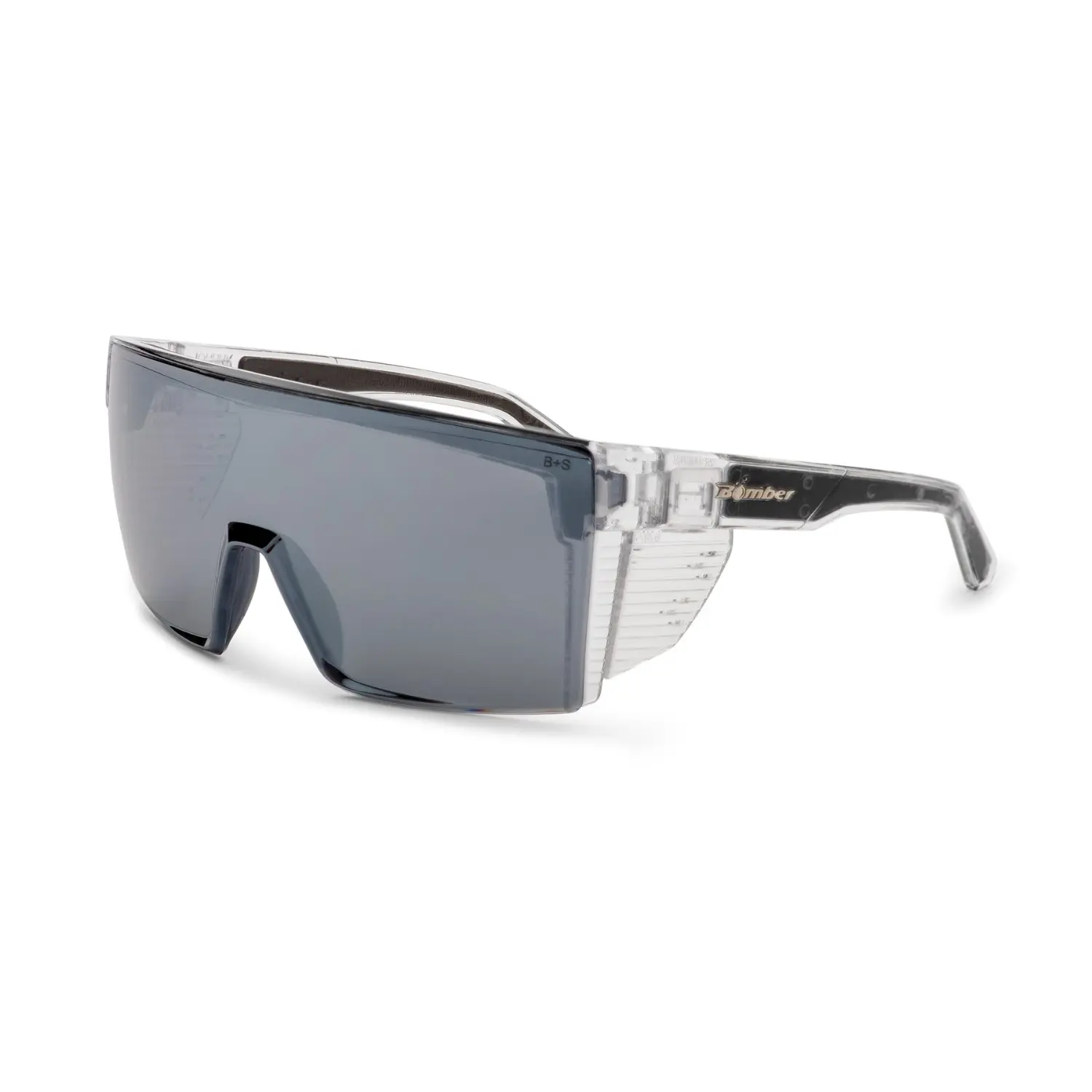 Bomber Eyewear Johnny Bomb | Men's Oversized Safety Sunglasses Unisex Full Shield ANSI Z87+ Removable Side Shields UV Protection Standard Lens XL Fit Job Site Outdoor Work