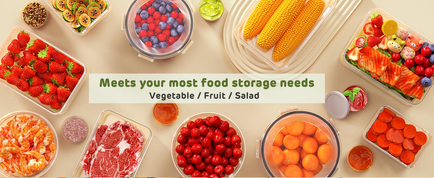 40PCS Food Storage Containers (20 containers and 20 lids), Fridge Fruit Storage Container Leak-proof Tupperware Sets for Kitchen Organization, Meal Preparation with Labeling Utensils,Reusable Airtight Waterproof, Microwave Safe Reusable