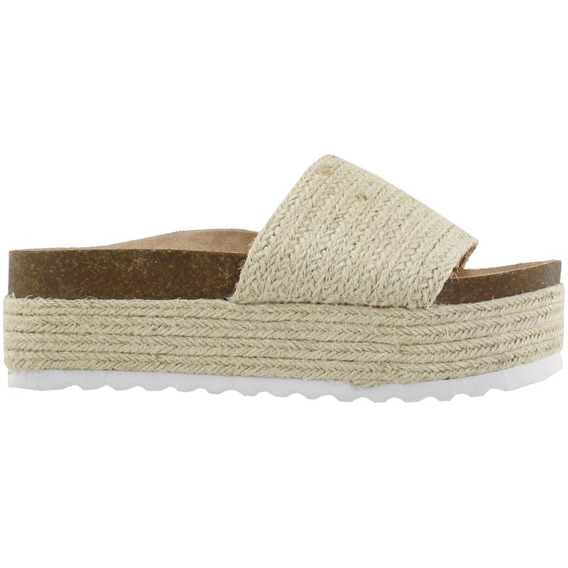 Dirty Laundry Womens Palm Desert Espadrille Platform Casual Sandals Casual Low Heel 1-2" - Beige