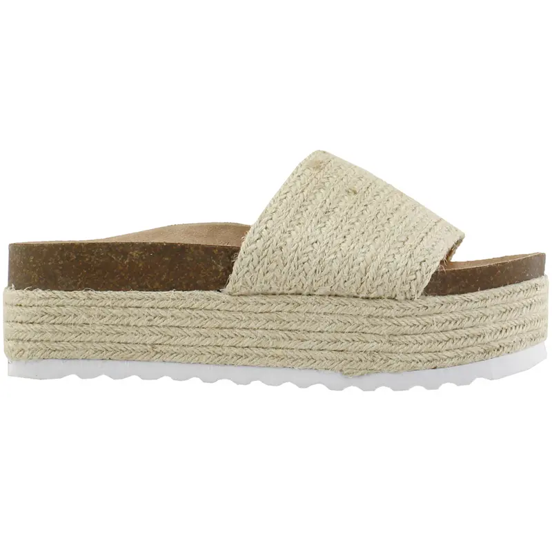 Dirty Laundry Womens Palm Desert Espadrille Platform Casual Sandals Casual Low Heel 1-2" - Beige