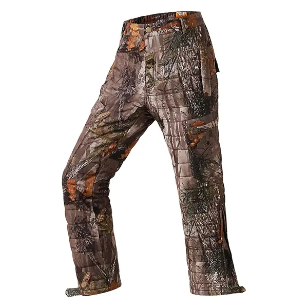 NEW VIEW Men's Insulated Camouflage Hunting Pants - Silent, Water-Resistant, Cold-Weather 6-Pocket Pants with Boot-Zippers