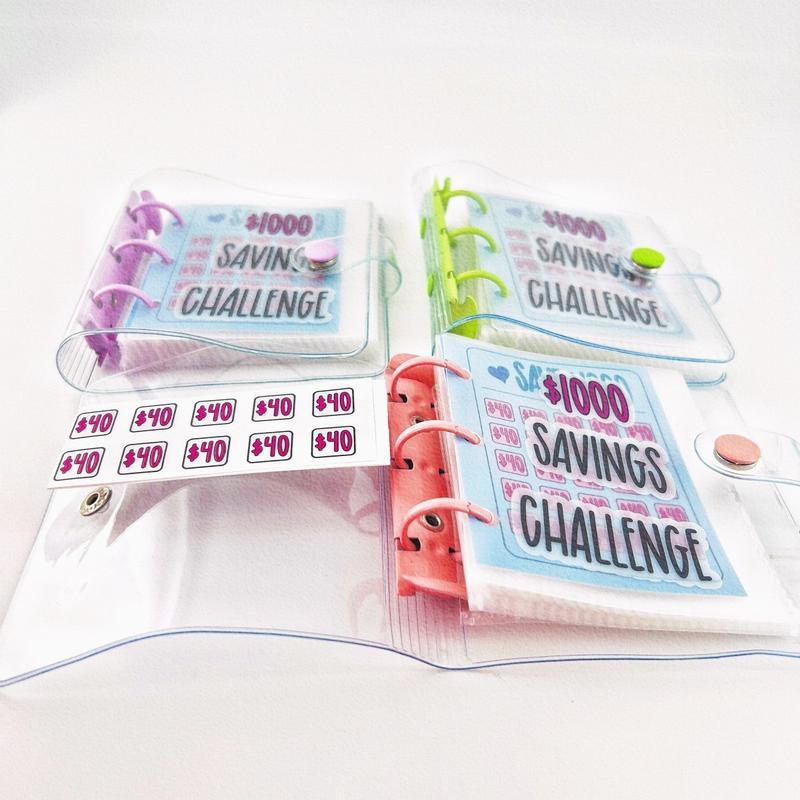 $1000 Mini Money Saving Binder Reusable Cash Envelope System – 2026 Budget Binder, Transparent PVC Pockets, Portable Budget Binder for Money Saving & Cash Stuffing, Perfect Finance Planner & Gift Flexible Durable Organizer