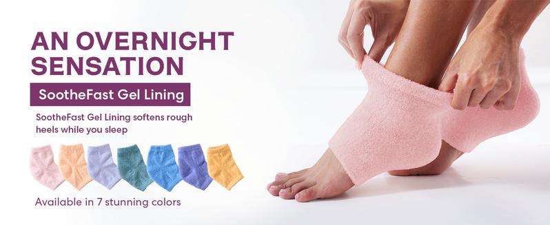 Dr. Frederick's Fuzzy Moisturizing Heel Socks - Soften Dry Cracked Heels Overnight