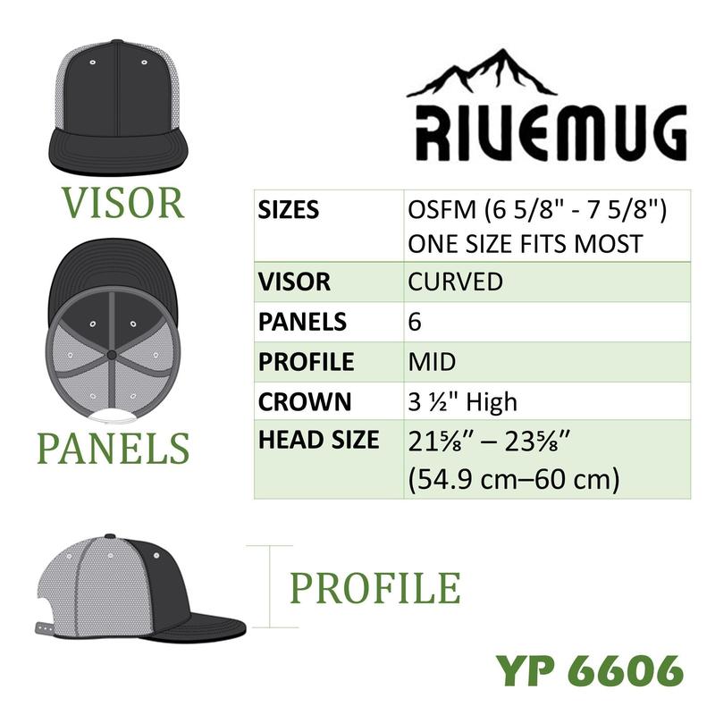 RIVEMUG BW Notre Dame Embroidered Curved Bill Trucker Hat Mid Crown Adjustable Snapback City Cap