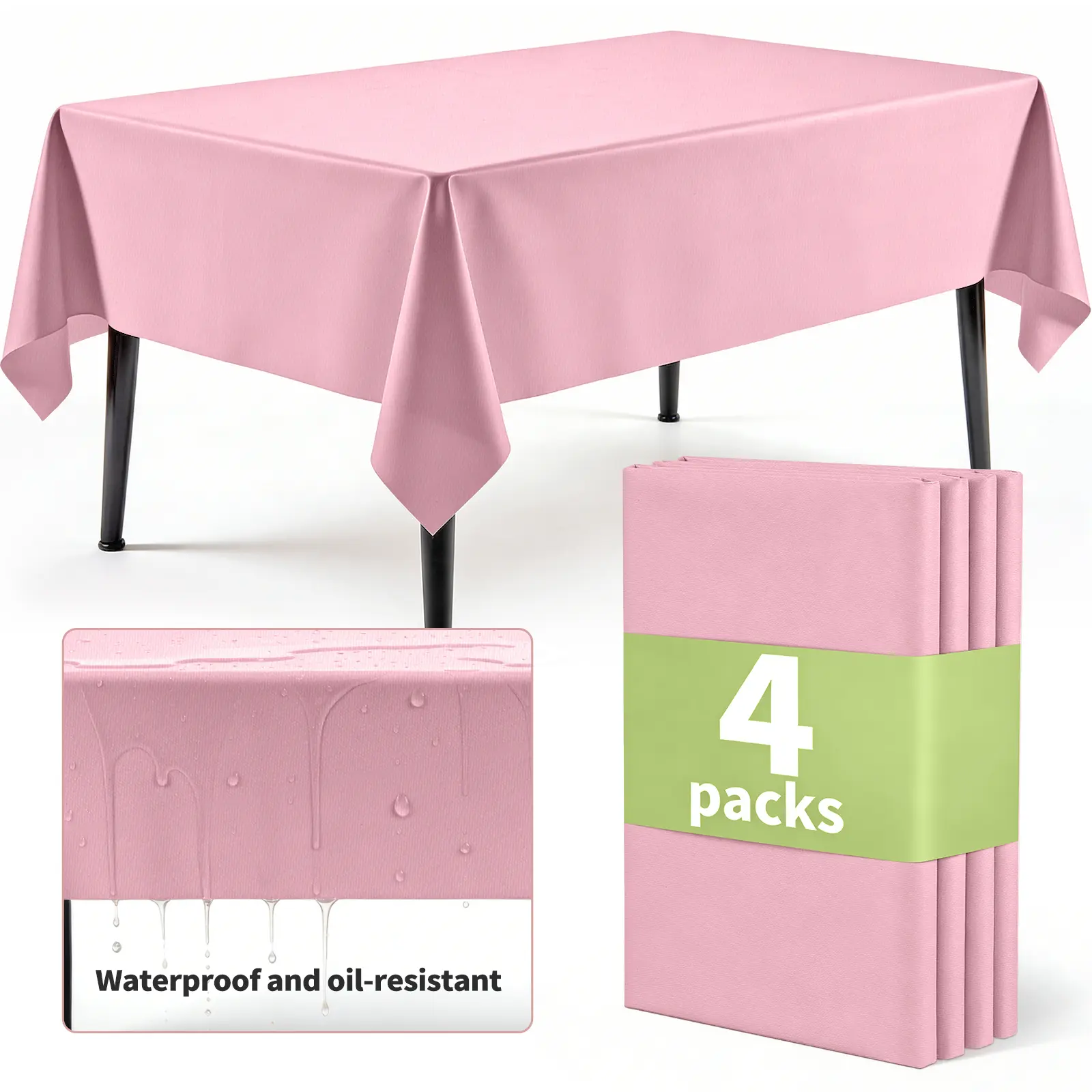 4-6 Pack Disposable Party Tablecloth, Waterproof Plastic Table Covers for Birthday Party, Picnic, Holiday & Family Gathering 4-6 Pack Disposable Party Tablecloth, Waterproof Plastic Table Covers for Birthday Party, Picnic, Holiday & Family Gathering