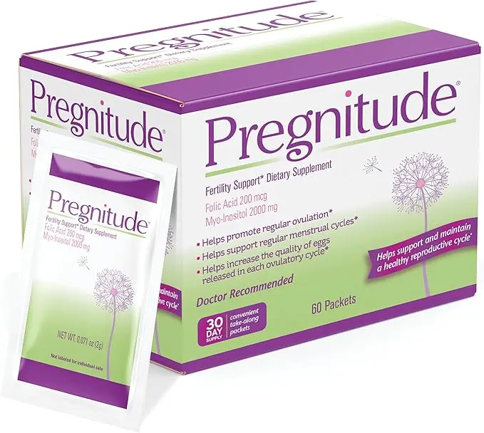 Pregnitude Fertility Support for Women – Promotes Ovulation & Cycle Balance – Daily Reproductive Health Boost –Healthier pregnancy-Suplement Supplements Myo Inositol Supplement
