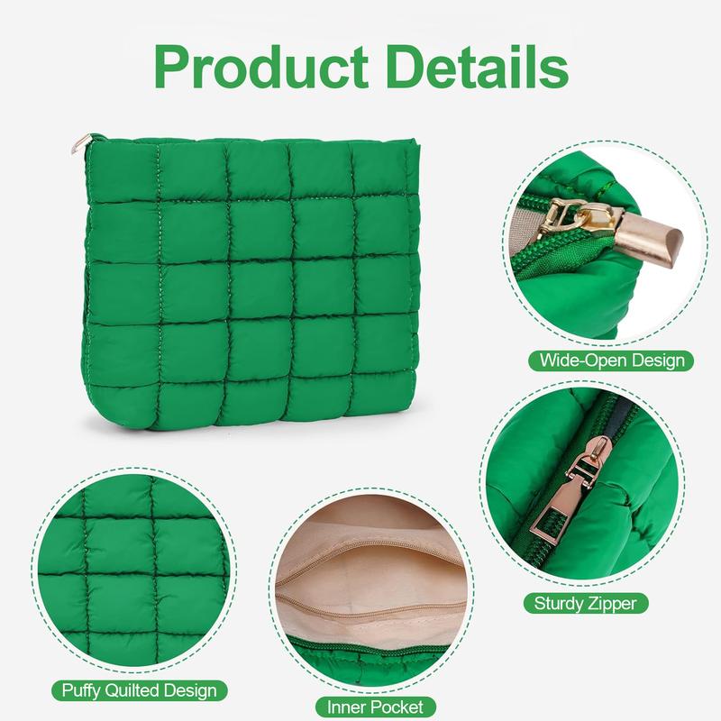 Large Capacity Quilted Design Clutch, Travel Storage Bag With Zipper, women's portable travel organizer, suitable for back-to-school season, daily commuting and travel, Perfect Christmas Gift Idea