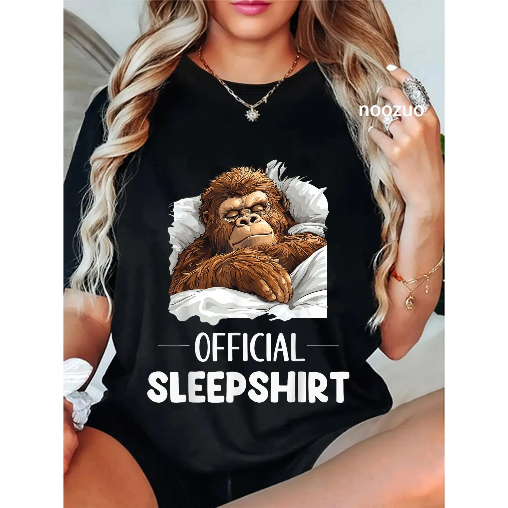 100% Cotton Official Sleepshirt Sleeping Bigfoot Sasquatch Lovers Pajama T-Shirt
