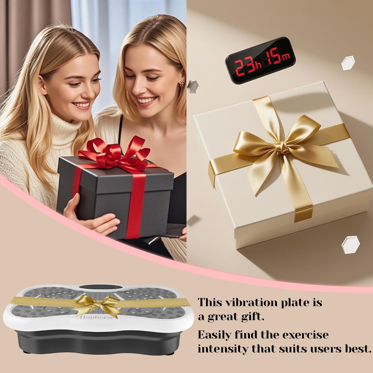 HopHorse Vibration Plate Exercise Machine 150 Speed Oscillating Platform 300 lbs Capacity Whole Body Workout for Men Women Home Gym with Remote & LED Display