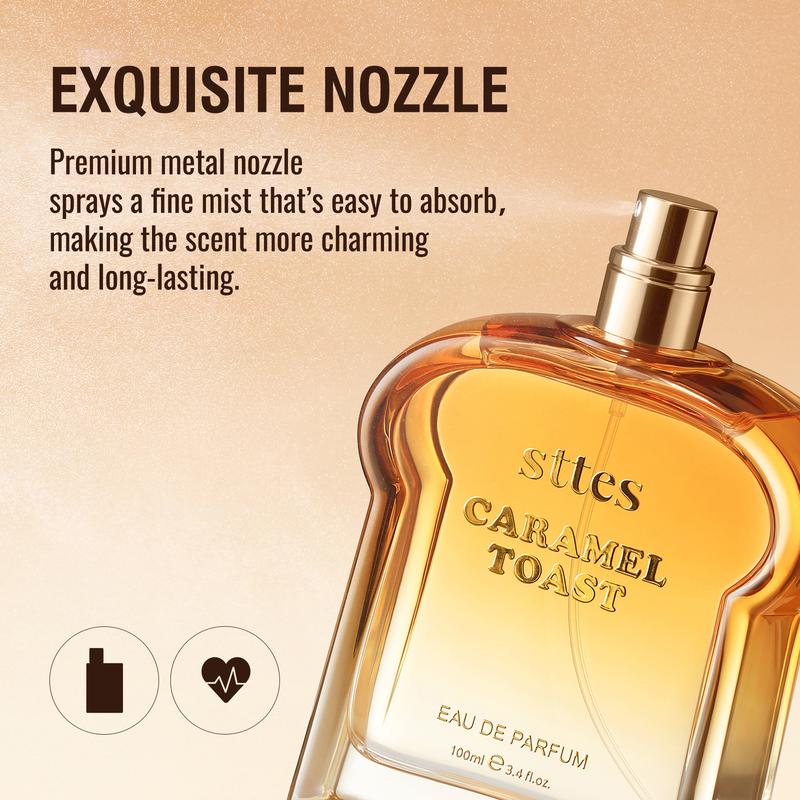 Sttes Caramel Toast Eau de Parfum, Warm Gourmand Fragrance with Vanilla, Coffee, Chocolate Notes, 100ml