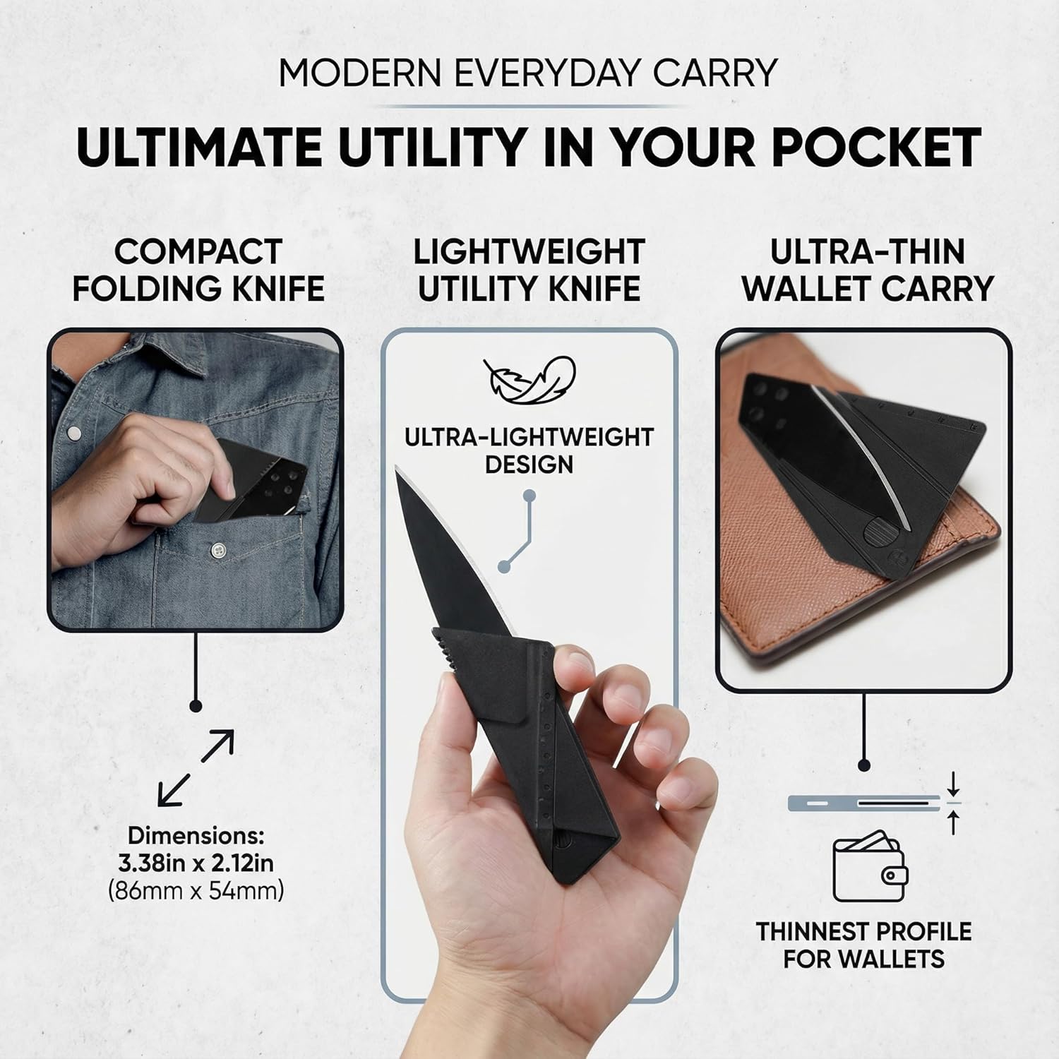 Compact wallet size folding tool