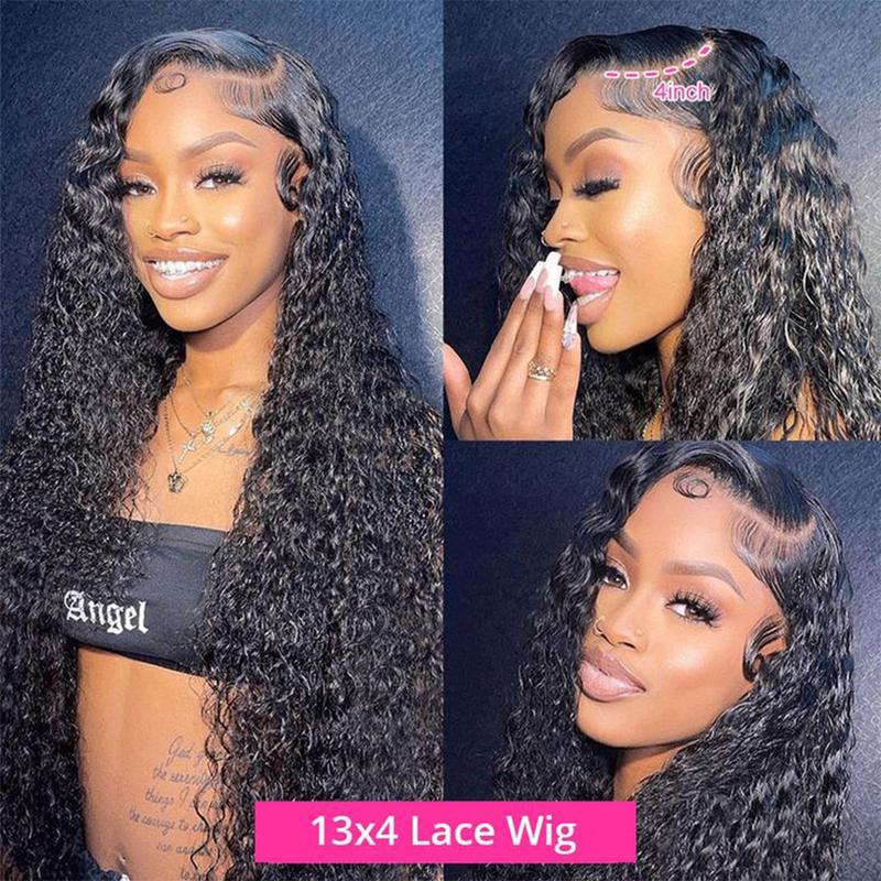 Bling Hair 38inch Deep Wave 13x6 13x4 Transparent Lace Front Hd Lace Frontal Wig Pre Plucked Lace Frontal Brazilian Human Hair Wigs 180% Density for Women TikTokShopBlackFriday