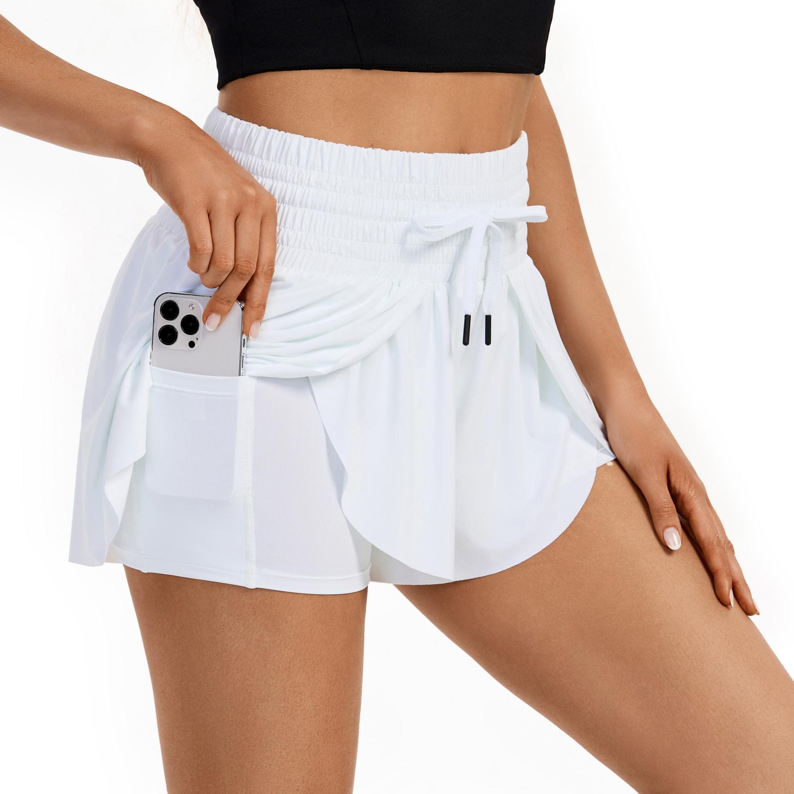 Flowy Athletic Gym Yoga Workout Running High Waisted Shorts for Women Active Wear Spandex with Pockets Drawstring Biker Bike 2 in 1 Tennis Golf Skirt Cheer Dance Lounge Skort Cute Comfy Teen Girls Trendy Clothes Casual Summer Swim Beach Outfits