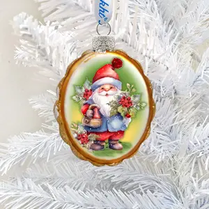 Designocracy 776018 3 x 2 in. Christmas Gnome Mercury Glass Ornaments Christmas Decor