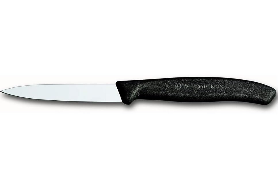 Victorinox 3.25 Inch Paring Knife with Straight Edge, Spear Point, Black
