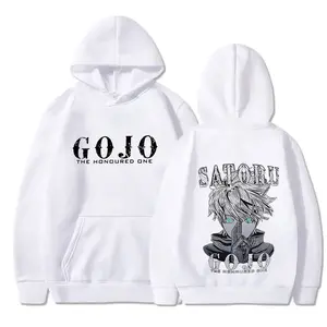 JJK Runner Spirit Anime Two-Sided Graphic Sweatshirt, Gojo Satoru Jujutsu Kaisen Anime Gym-Inspired Sport 2-Sided Pullover Hoodie for Men & Women