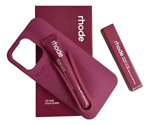 Rhode Lip Case + Peptide Lip Treatment Bundle | Soft Silicone Makeup Holder for iPhone