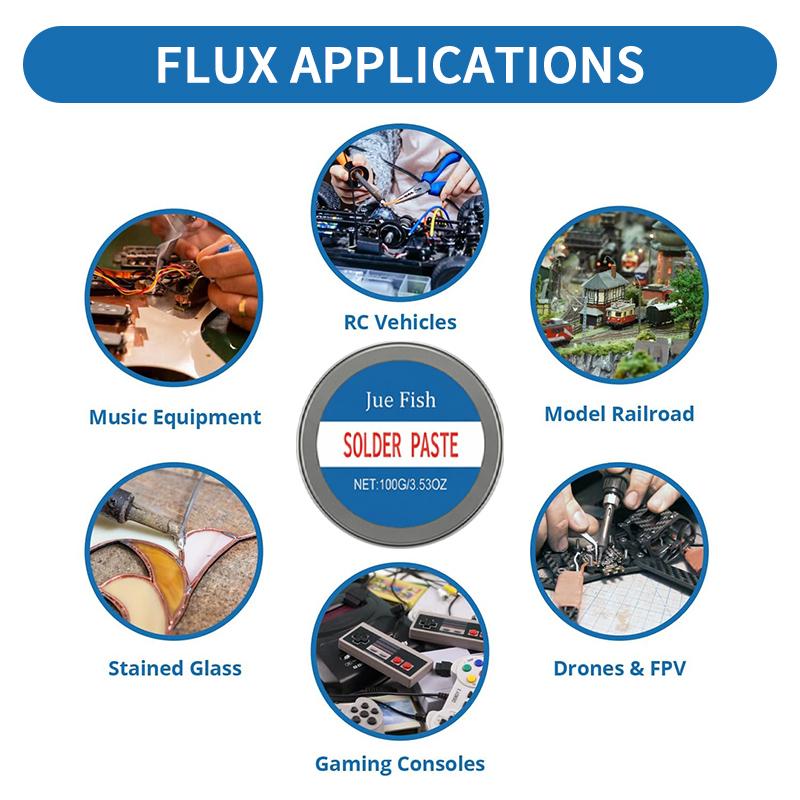 100g No-Clean Solder Paste Flux – Easy Soldering Repair Paste for PCB, Wires, Stainless Steel & 18650 Battery, Strong Solder Joints, Electronics Repair (3.5 oz)