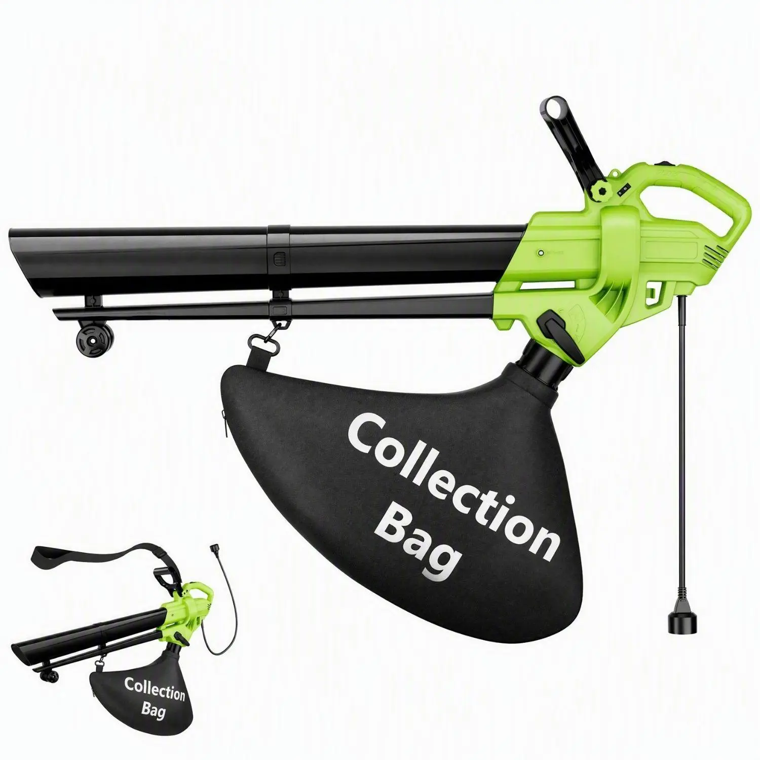 Leaf Blower Vacuum Mulcher 3-in-1 with Metal Impeller – Powerful Electric Yard Tool for Garden Cleanup, Debris Removal