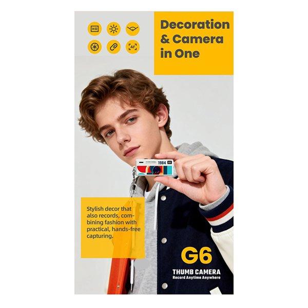 ABS Mini Thumb Camera Backpack Clip Photo Upload Phone Student Party Portable High Definition with Screen 1080p 40 Megapixel