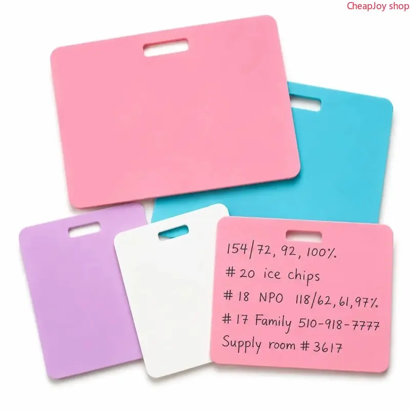 【Summervibes】4Pc Reusable Erasable Badge Buddy Notepad, Dual-Style Vertical & Horizontal Badge Reel Note Pad, Pen-Writable Wipeable Quick Note Accessory, Practical Portable Office Supply for Nurses, Doctors & Medical Staff Daily Note-Taking
