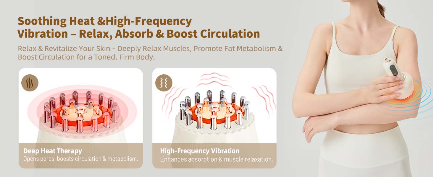 【TikTokShopBlackFriday】Handheld Massager for Full Body Relaxation & Lymphatic Support - Soothe Legs, Arms & Belly with Heat, Vibration, Microcurrent & Light Therapy to Revitalize Circulation, Portable Gift
