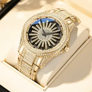 Men's Iced Out Moissanite Watch – Rotating Bezel Gold/Silver  Full Diamond Dial | Rotating Ring | Hip-Hop Jewelry Vibe