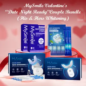 MySmile Valentine's "Date Night Ready" Couple Bundle (His & Hers Whitening) - OG Teeth Whitening Kit/Pro Teeth Whitening Kit/2 Packs of 7pcs Strip/Portable Mouthwash