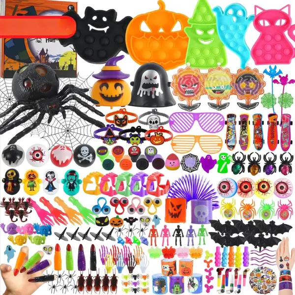 600 PCS Halloween Party Favors for Kids, Halloween Fidget Toys Bulk, Non-Candy Goodie Bag Stuffers, Trick or Treat Gifts, Classroom Prizes, Carnival Toys, Treasure Box Rewards