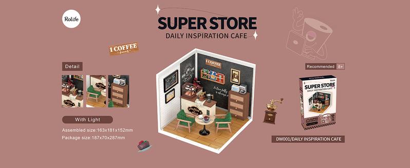 Rolife Super Creator DIY Miniature House Kit 100 Pieces Plastic Dollhouse Candy House Model Building Set with LED Lights for Kids & Adults 14+ Perfect for Cosplay Games and Birthdays