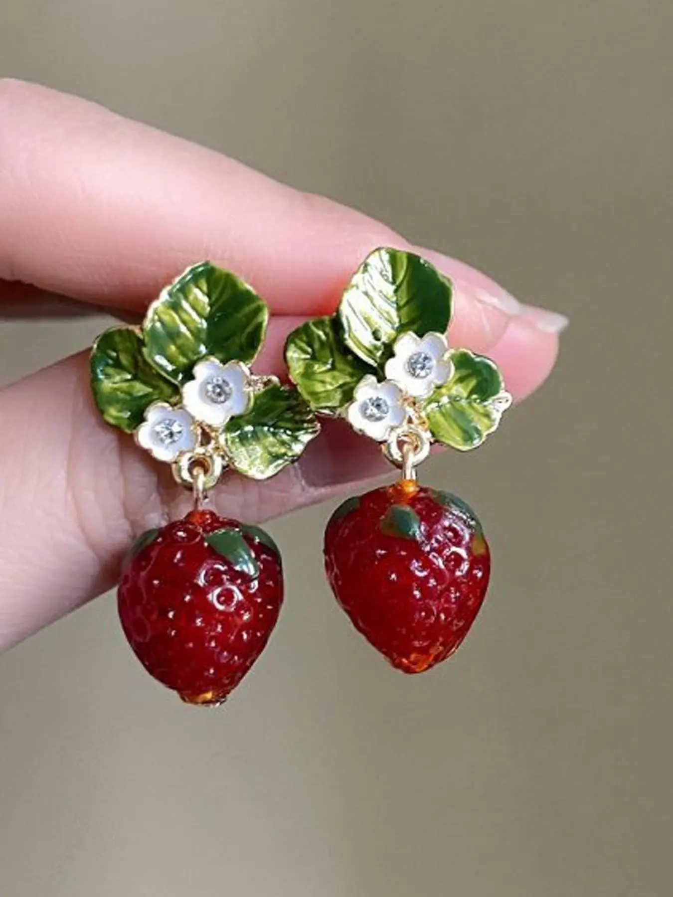 Cute Strawberry Dangle Earrings, Dangling Earrings, Fashion Resin Women's Party Vacation Jewelry, Sweet Design Earings for Girls