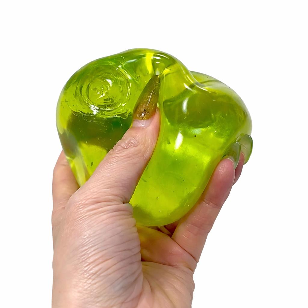 Green Apple Maltose Squishy - Indent Slow Rebound Fidget Toy| Realistic Fruit Stress Ball for Gift to Kids or Adults