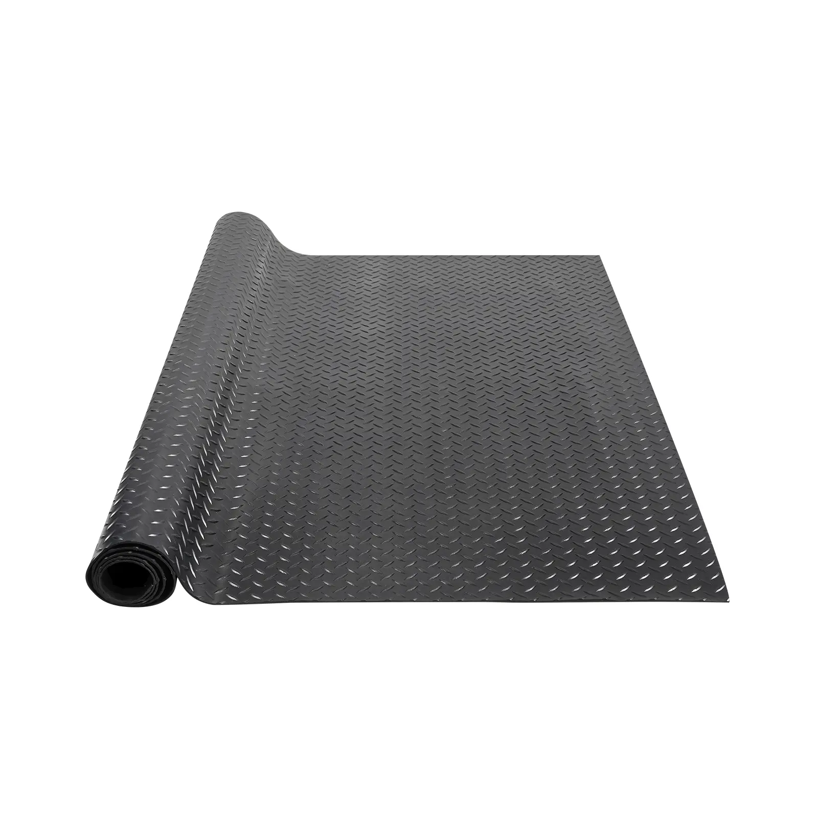 【Summerfinds】VEVOR Diamond-Plate Rubber Flooring Roll 3 mm x 4 ft x 6 ft Garage Floor MatSBR Rubber Garage Flooring RollEasy to CleanDiamond Plate Rubber Mat for Under CarsGarage Industry GymBlack