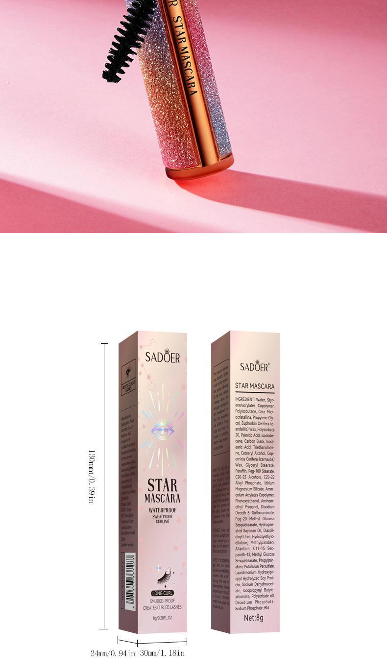 Star Mascara,Long Lasting Curling Eyelashes,Waterproof,Fast Drying