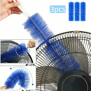 3PCS Bendable Fan Cleaner Brush – Microfiber & Ultra-Fine Duster for Ceiling Fans, Air-conditioners, Furniture, Shutters, Curtains, Cars – Reusable, Washable, Long Handle