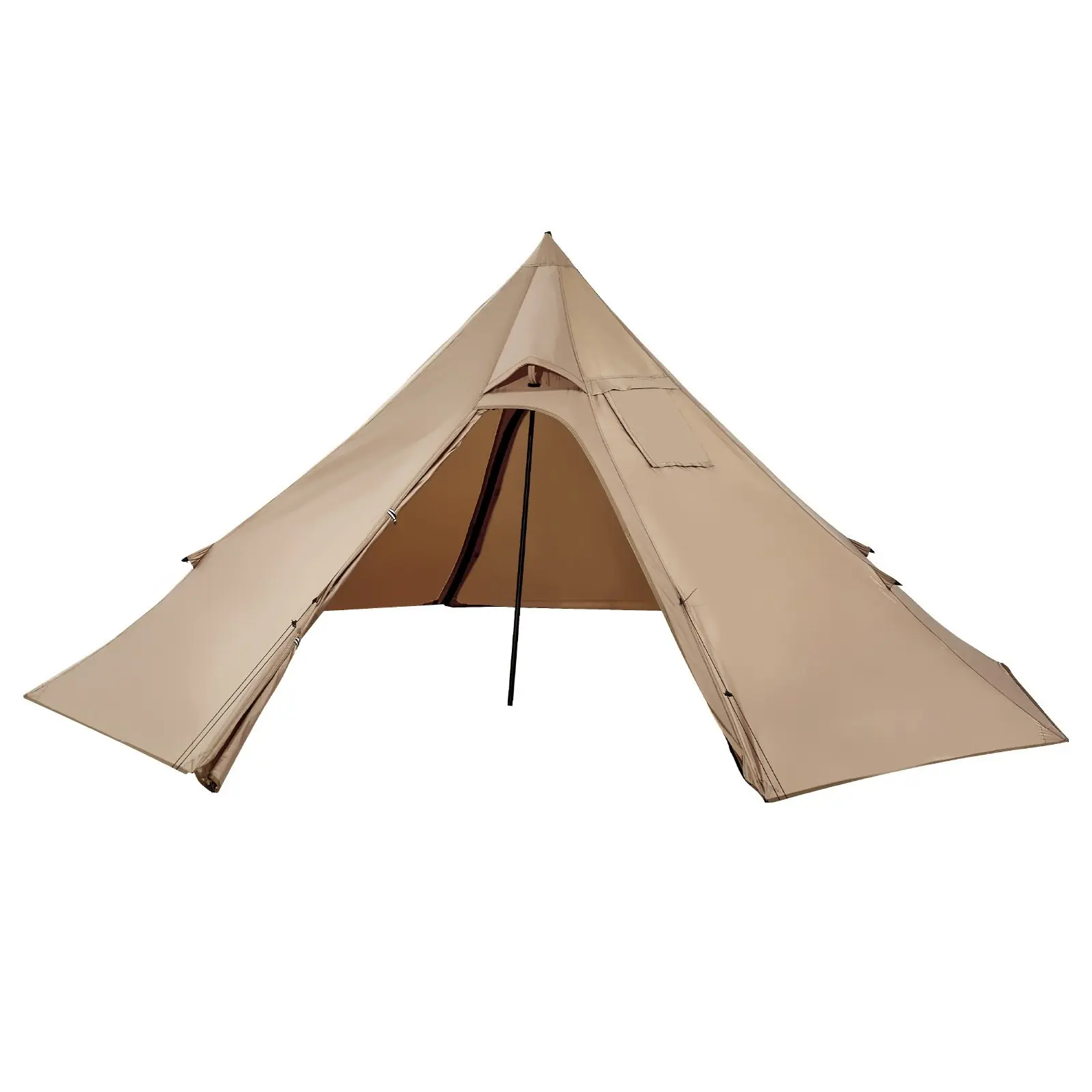 Two-Person Winter Camping Tent With Stove Jack, Portable Tipi-Style Shelter, Waterproof Canvas Construction For Hiking, Fishing, And Backpacking, Lightweight 4-Season Shelter, Easy Setup, Size S