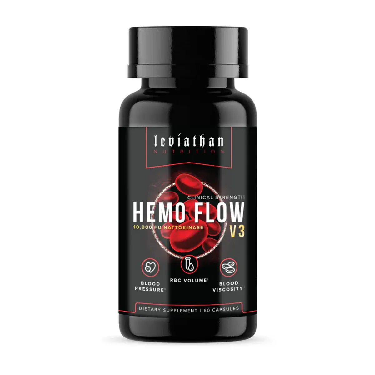 Leviathan Hemo Flow V3 Scientifically-Backed Dietary Supplement Capsules for Adults - Enhance Blood Flow, Support Vasodilation, Vascular Health, Blood Pressure, Vasdriveap & Heart Health