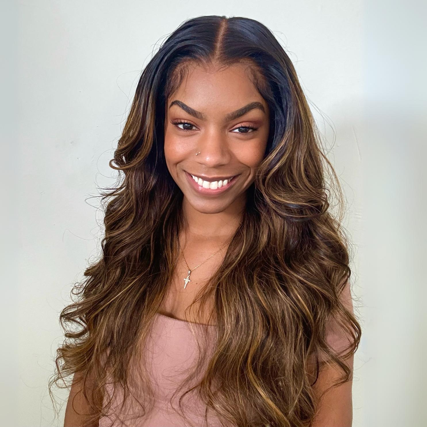 【New In】UNice Bye-Bye Knots Butterscotch Highlights Brown Loose Wave Wig Pre-Cut 7x5 HD Lace Human Hair Wigs with Pre Plucked Hairline  Beginners Friendly SpringStatements