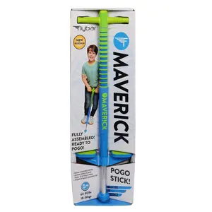 Flybar Maverick Jumping Bounce Pogo Stick Foam Covered Indoor/Outdoor Blue/Green