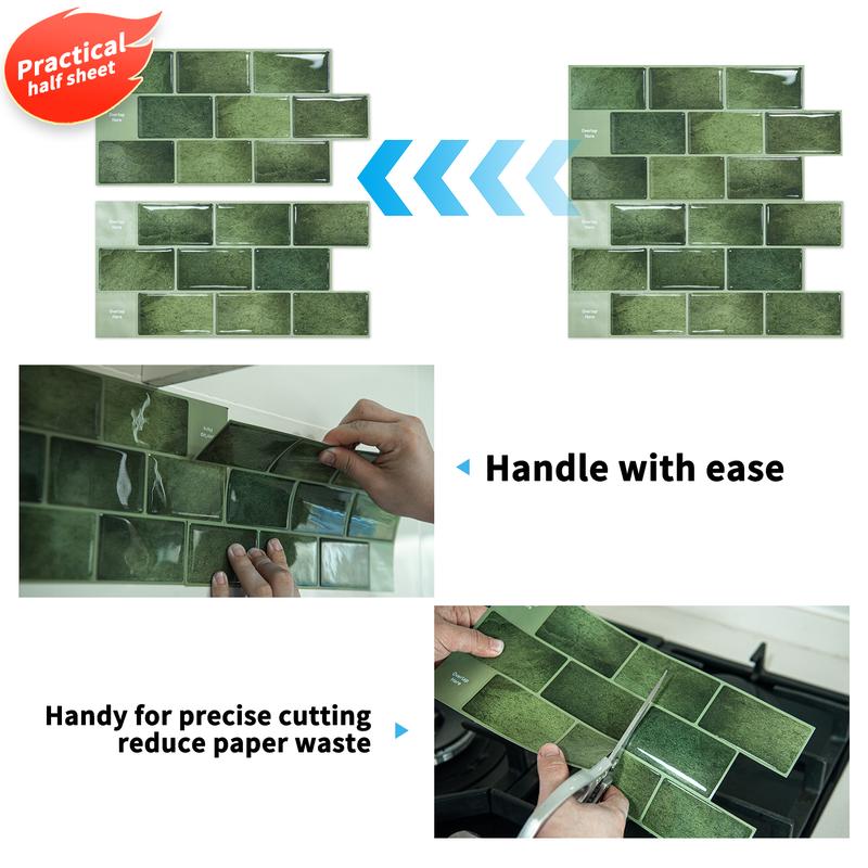 Art3d 20-Pack 12"x6" Peel & Stick Vinyl Subway Tile, Waterproof, Budget-Friendly & Rental-Friendly Nature Backsplash Wallpaper for Kitchen, Bathroom