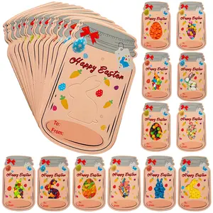 Easter Cards for Kids - 24 Pack Mason Jar Easter Gifts Cards - Funny Easter Exchange Cards for School Class Classroom Party Favors (Candy Not Included)
