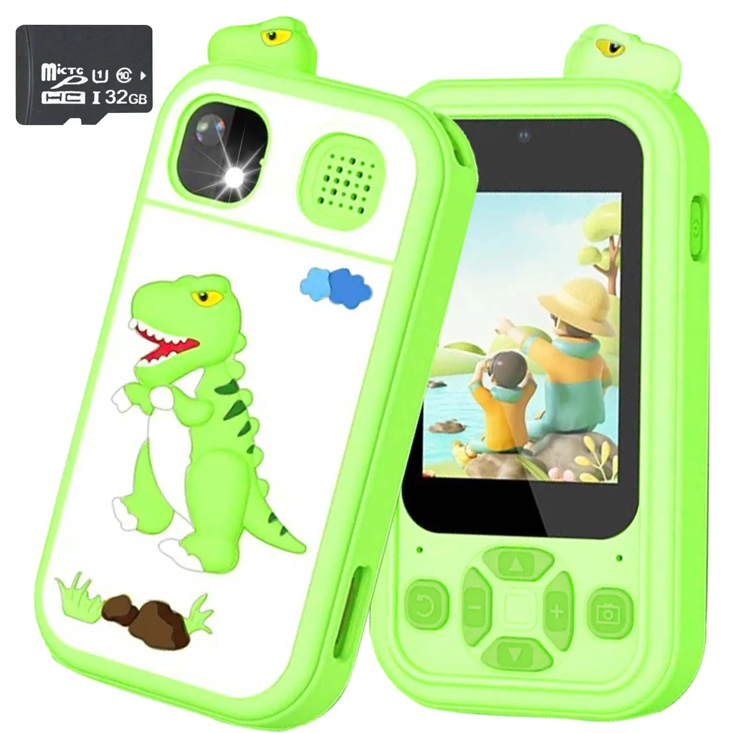 Kids Digital Smart Toy Tablet for Girls - Rechargeable USB Type-C Battery (4-5 Hours Runtime), Toddler Touchscreen Device with Dual Camera, 18 Funny Games, MP3 Player, Learning Functions, 32GB Card, Girl