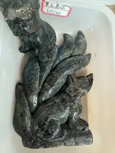 Labradorite Nine-Tailed Fox Carving