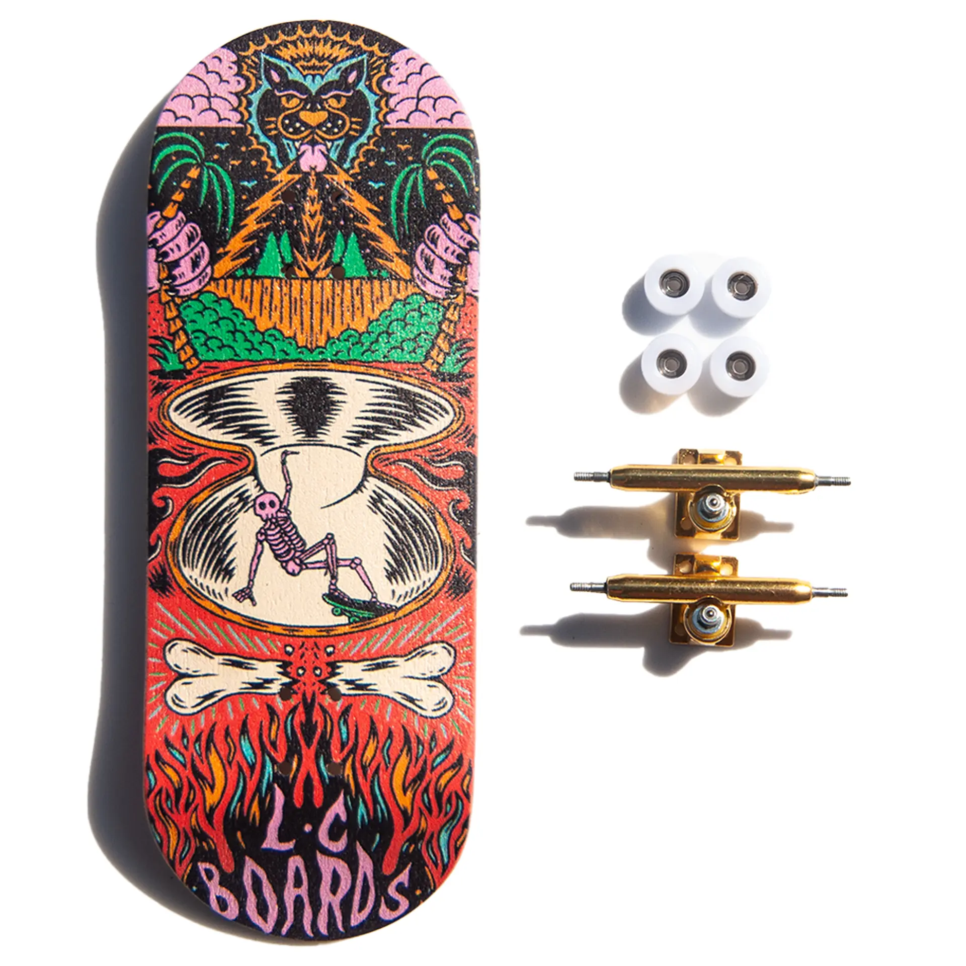 LC BOARDS FINGERBOARD 98X34 COMPLETE BONES GRAPHIC WITH FOAM GRIP TAPE