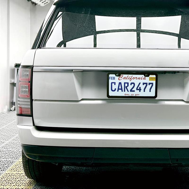 2 PCS Matte Black License Plate Frames, Rust-Proof Aluminum Car Plate Holders with Screws, Universal 2-Hole Auto Frame for Cars & Trucks