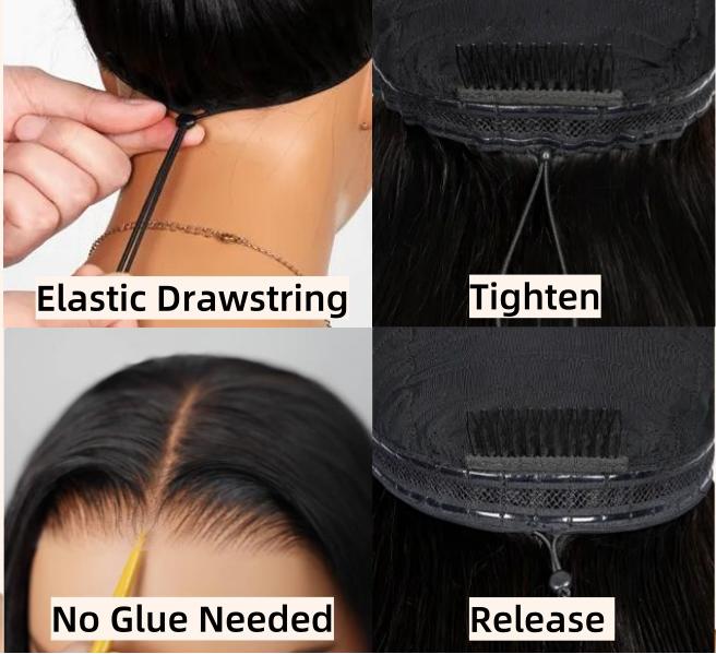 【26“ Only $135】Mamushow 7x6 Glueless Water Wave Wigs 200% Density Human Hair With Drawstring Curly Wave Wigs Closure Wigs Pre Plucked Pre Cut Pre Bleached Wear and Go Wigs Outdoorfun Party Vacation Wigs