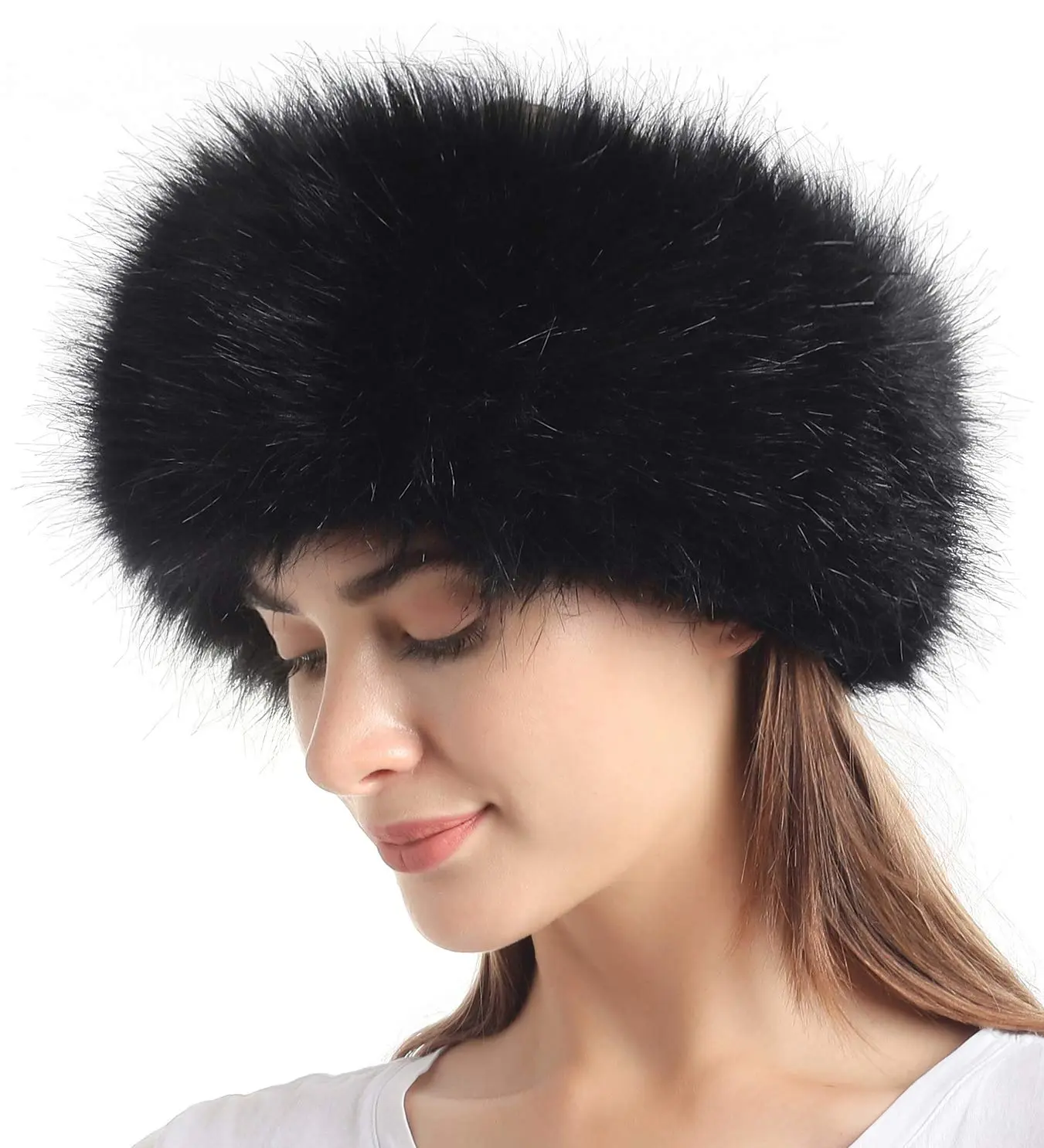 Women's Faux Fur Headband - Winter Earwarmers, Earmuffs, Ear Protectors for Skiing (Sports & Outdoor Accessory)
