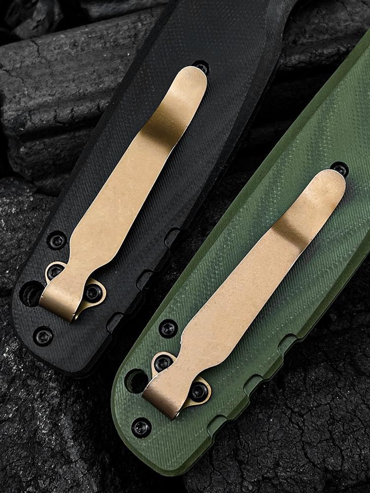 4300BK-02 CLA Folding Pocket Knife 3.4" CPM-MagnaCut Stainless Steel Black DLC Battlewash Plain Blade, G10 Handles with pocket clip Outdoor Hunting Survival knife Hiking self defense tactical knife Camping Fishing Tools EDC Knife